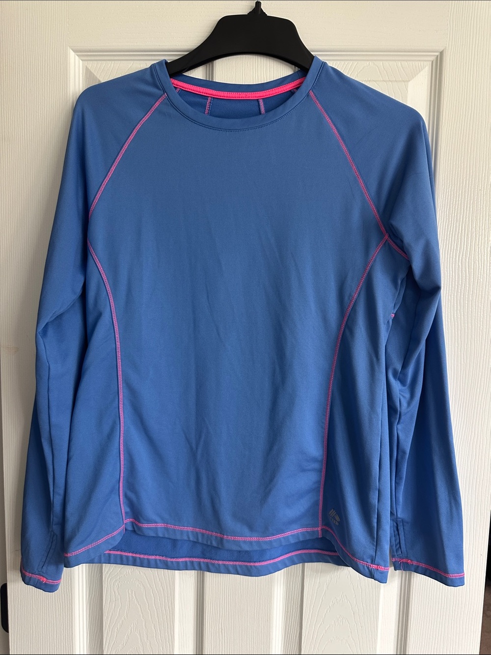 RBX Blue Long-Sleeve Shirt with Pink Contrast Stitching